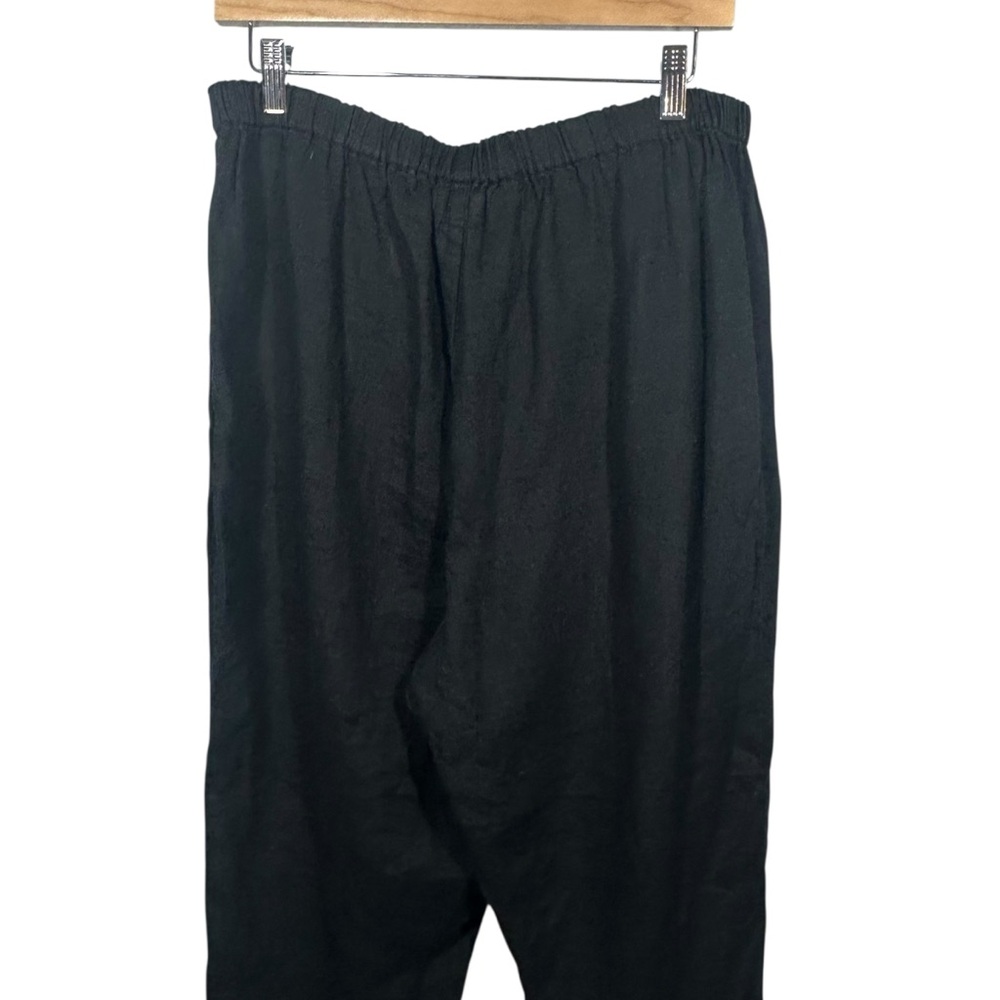 Flax Womens Linen Wide Leg Cropped M Black Lagenlook Beach Sustainable - Picture 5 of 14